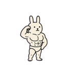 マッスル白うさぎ（個別スタンプ：8）