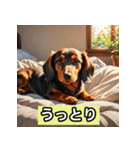 ミニチュアダックス表情スタンプ（個別スタンプ：8）