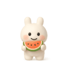 ぷにうさちゃんの夏 文字無し（個別スタンプ：1）