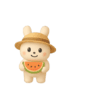 ぷにうさちゃんの夏 文字無し（個別スタンプ：16）