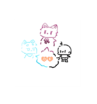 ふわふわリボンネコ＆ジト目イヌ（個別スタンプ：16）