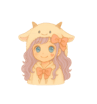 紫髪のヤギガール（個別スタンプ：1）