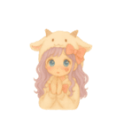 紫髪のヤギガール（個別スタンプ：2）