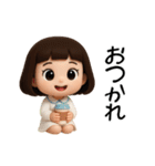女の子の無難なスタンプ。（個別スタンプ：9）