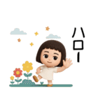 女の子の無難なスタンプ。（個別スタンプ：17）