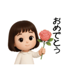 女の子の無難なスタンプ。（個別スタンプ：33）