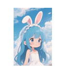 可愛い ウサギ 少女 うさぎ（個別スタンプ：1）