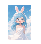 可愛い ウサギ 少女 うさぎ（個別スタンプ：2）