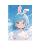可愛い ウサギ 少女 うさぎ（個別スタンプ：3）
