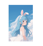 可愛い ウサギ 少女 うさぎ（個別スタンプ：4）