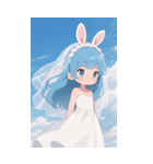 可愛い ウサギ 少女 うさぎ（個別スタンプ：5）