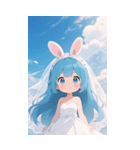 可愛い ウサギ 少女 うさぎ（個別スタンプ：6）