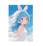 可愛い ウサギ 少女 うさぎ（個別スタンプ：7）