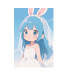 可愛い ウサギ 少女 うさぎ（個別スタンプ：9）