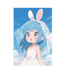 可愛い ウサギ 少女 うさぎ（個別スタンプ：11）