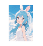 可愛い ウサギ 少女 うさぎ（個別スタンプ：12）