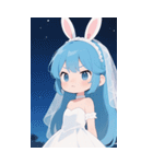 可愛い ウサギ 少女 うさぎ（個別スタンプ：14）