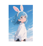 可愛い ウサギ 少女 うさぎ（個別スタンプ：15）