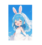 可愛い ウサギ 少女 うさぎ（個別スタンプ：16）