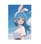 可愛い ウサギ 少女 うさぎ（個別スタンプ：17）