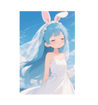 可愛い ウサギ 少女 うさぎ（個別スタンプ：18）