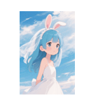 可愛い ウサギ 少女 うさぎ（個別スタンプ：19）