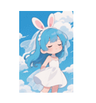 可愛い ウサギ 少女 うさぎ（個別スタンプ：24）