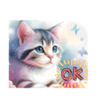 子猫と花（個別スタンプ：3）