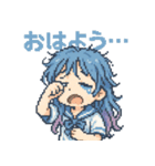 泣き虫あおちゃん【泣き顔・ドット絵】（個別スタンプ：1）