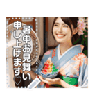 ビール片手にお姉さん扇風機にあたる（個別スタンプ：15）