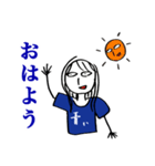 青い人スタンプ①（個別スタンプ：1）