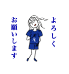 青い人スタンプ①（個別スタンプ：6）