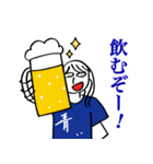 青い人スタンプ①（個別スタンプ：24）