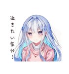泣き虫女子の涙腺崩壊（個別スタンプ：9）