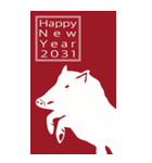 2031年/令和13年/亥年/い年/年賀状（個別スタンプ：4）