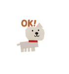 紙工作柴犬（白）（個別スタンプ：4）