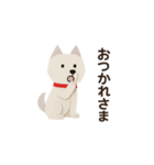 紙工作柴犬（白）（個別スタンプ：11）