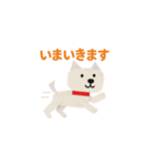 紙工作柴犬（白）（個別スタンプ：14）