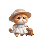 旅行服を着た子猫（NT） v.2（個別スタンプ：1）