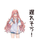 朝弱女子の遅刻バトル★（個別スタンプ：12）