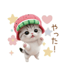 かわいいスイカ帽ねこ 使える 状況＆日常（個別スタンプ：15）