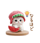 かわいいスイカ帽ねこ 使える 状況＆日常（個別スタンプ：24）