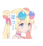 ラブリーサマーガールスタンプ（個別スタンプ：37）