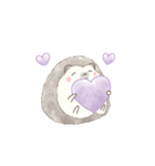 ハリネズミと推し活*紫（個別スタンプ：4）