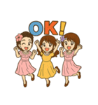 チャーミング女性3人の幸運スタンプ（個別スタンプ：4）