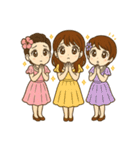 チャーミング女性3人の幸運スタンプ（個別スタンプ：22）