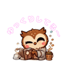かわいいアフリカワシミミズク(フクロウ)（個別スタンプ：10）