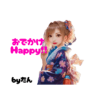 浴衣を着るたんぐま【夏】（個別スタンプ：16）