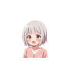 ビックリする女の子たちの表情（個別スタンプ：4）