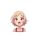 ビックリする女の子たちの表情（個別スタンプ：6）